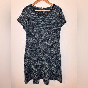 Talbots Large Blue/White Tweed Drop Waist Dress